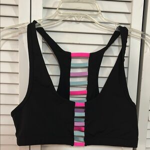 NWOT PINK Colorful Strappy Back Sports Bra